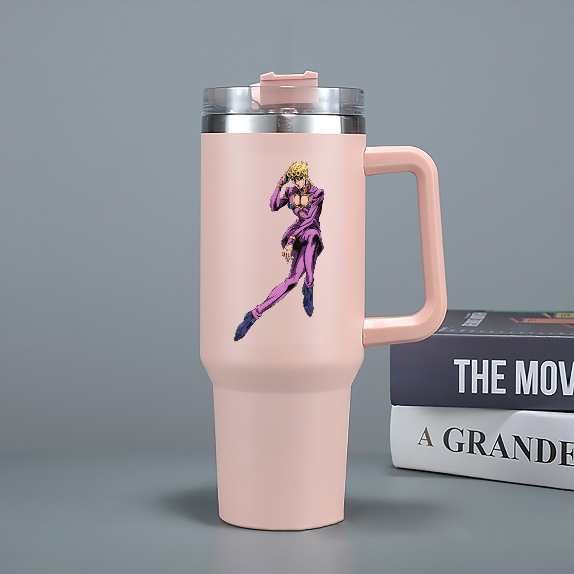 （画像用） ジョジョの奇妙な冒険 ジョルノ?ジョバァーナ JoJo's Bizarre Adventure Giorno Giovanna 1200mL車用タンブラー（カラープリント）